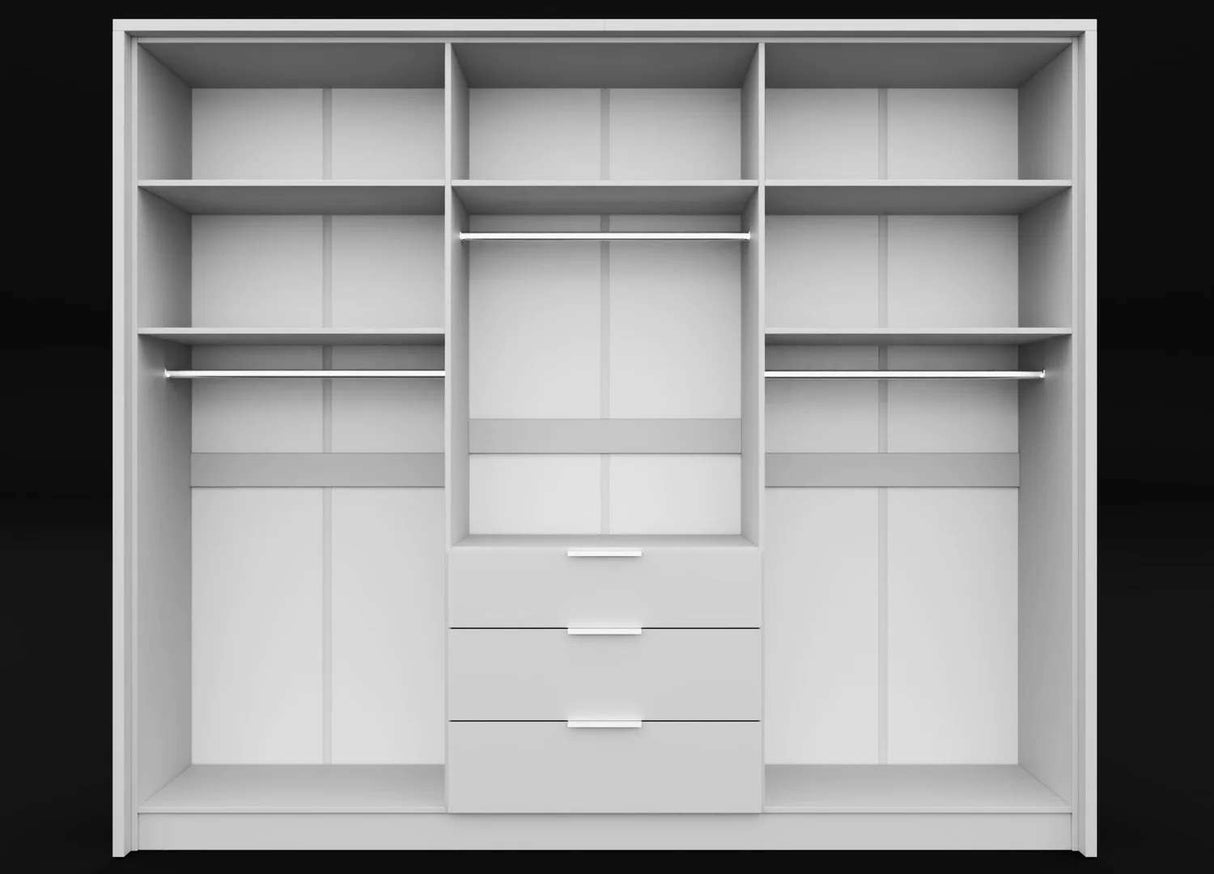 255cm New Jersey Hinged Door Wardrobe (Available in White or Grey)