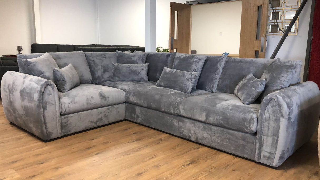 Bishop Corner Sofa (Available in Velvet Mocha or Grey)