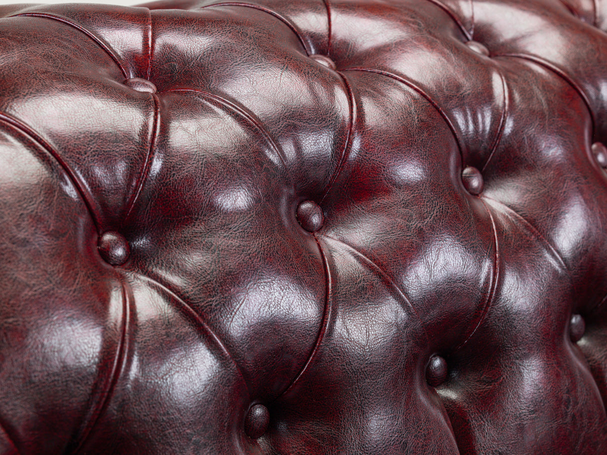 Hampton Armchair Chesterfield Leather Sofa (Available in Black Leather, Antique Brown Leather or Oxblood Red Leather)