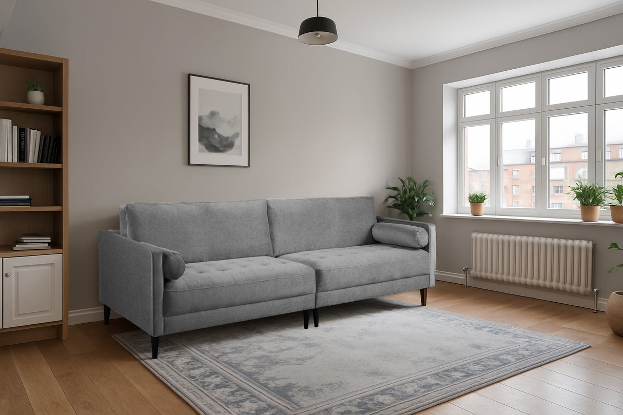 Brooklyn 4 Seat Sofa (available in Plush Velvet Silver, Green, Blue or Beige)