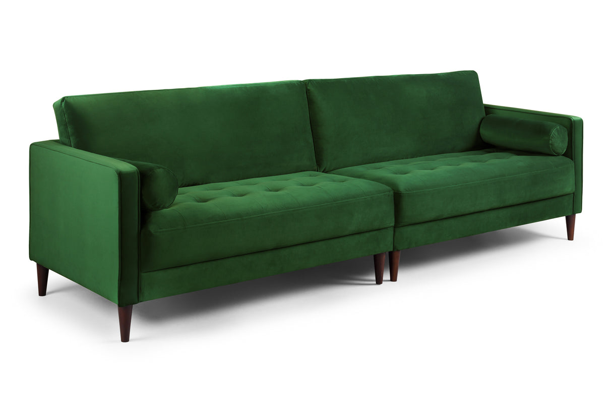 Brooklyn 4 Seat Sofa (available in Plush Velvet Silver, Green, Blue or Beige)