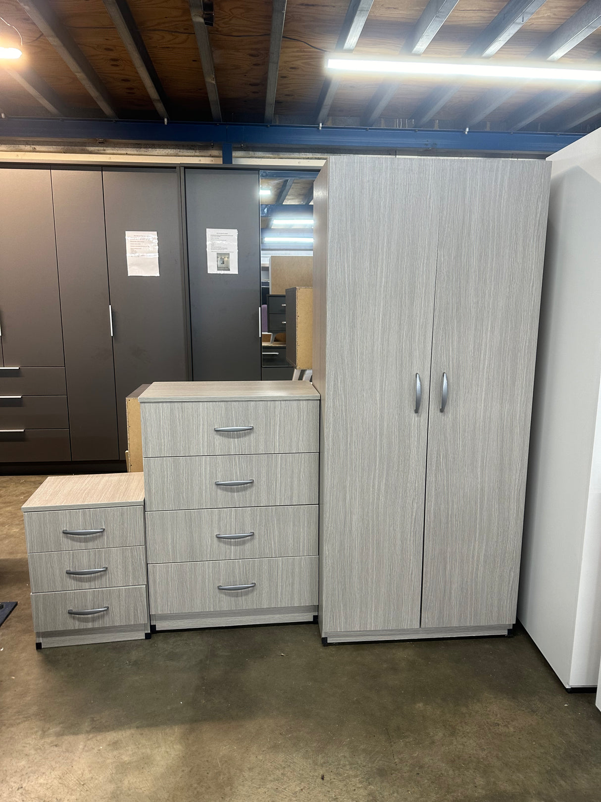 Economy Bedroom Set (Available in Light Grey, White, Oak or Dark Grey)