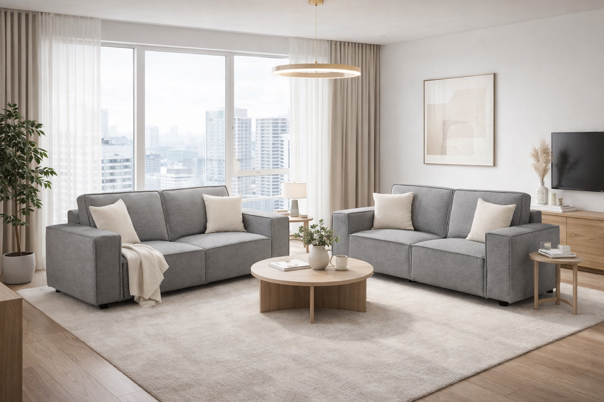 Victoria 3 and 2 Seat Sofa Bundle Deal (Available in Enzo Beige or Grey)