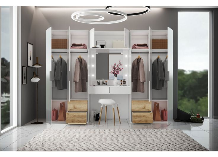 300cm Michigan Combo Wardrobe with Drawers & Dresser