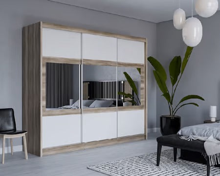 250cm Utah Sliding Door Wardrobe (Available in Lava or White)