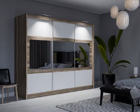 250cm Utah Sliding Door Wardrobe (Available in Lava or White)