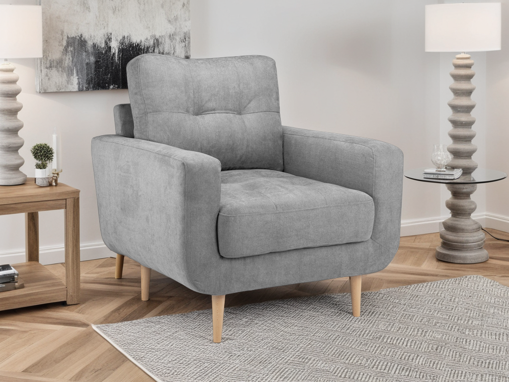 Repton Armchair Sofa in Grey Linen