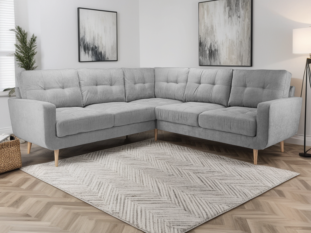 Repton Corner Sofa in Grey Linen