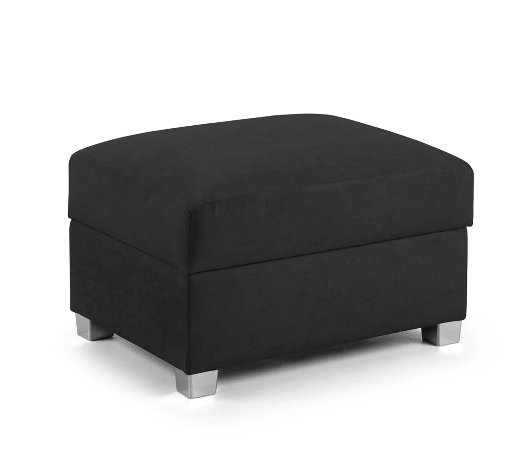 Charlotte Footstool (Available in Chenille Grey or Black)