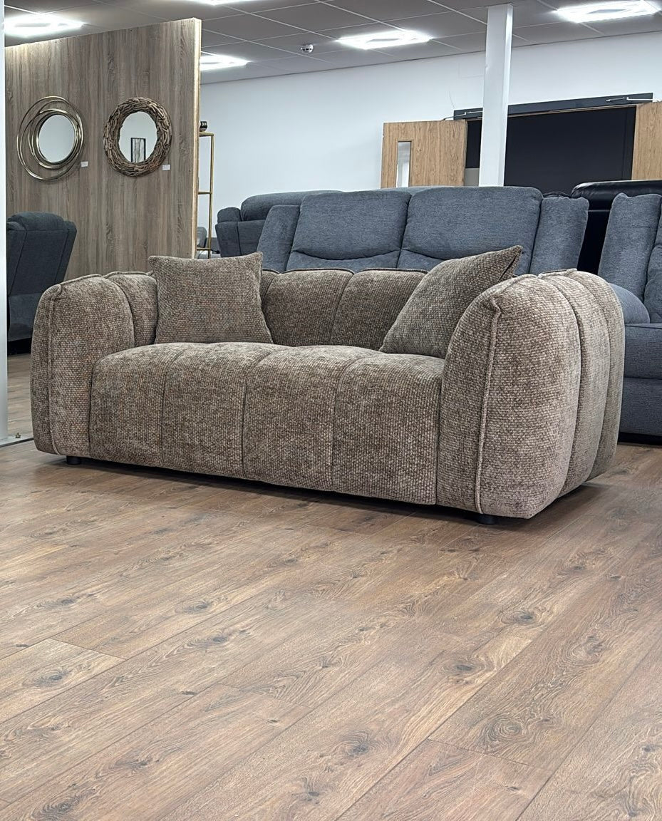 Veneto 2 Seat Sofa (Available in Chenille Olive, Beige, Grey or Brown)