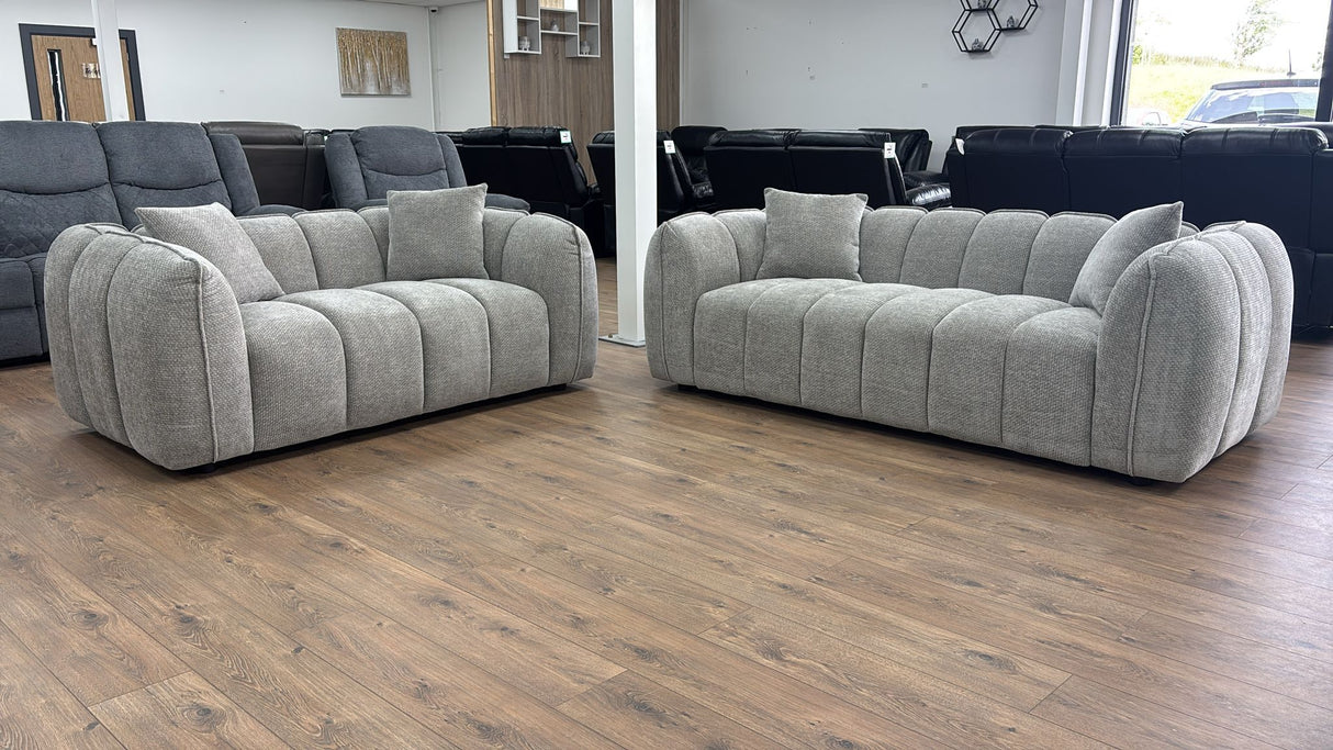 Veneto 3 Seat and 2 Seat Sofa Bundle Deal (Available in Chenille Olive, Beige, Grey or Brown)