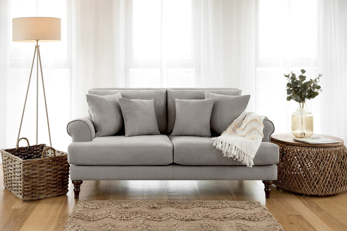 Caprice 2 Seat Sofa (Available in Linen Beige or Grey)