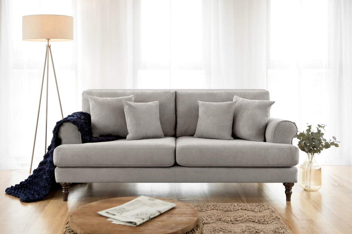 Caprice 3 Seat Sofa (Available in Linen Beige or Grey)