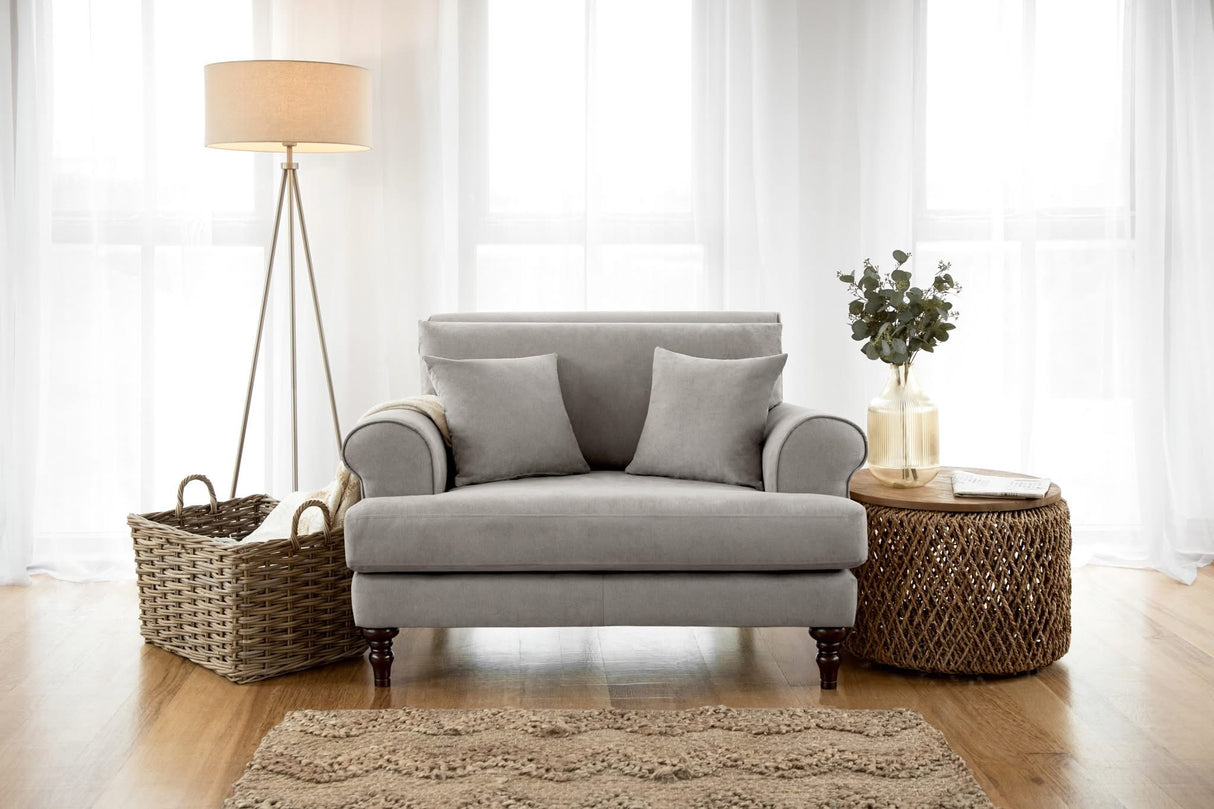 Caprice Armchair Sofa (Available in Linen Beige or Grey)