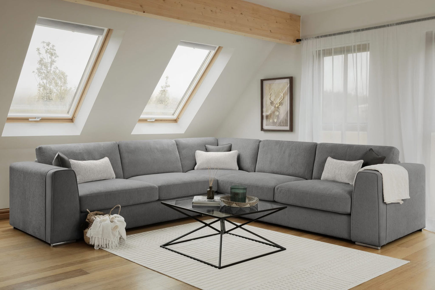 Turin Large Corner (Available in Allora Chenille Grey, Beige or Dark Brown)