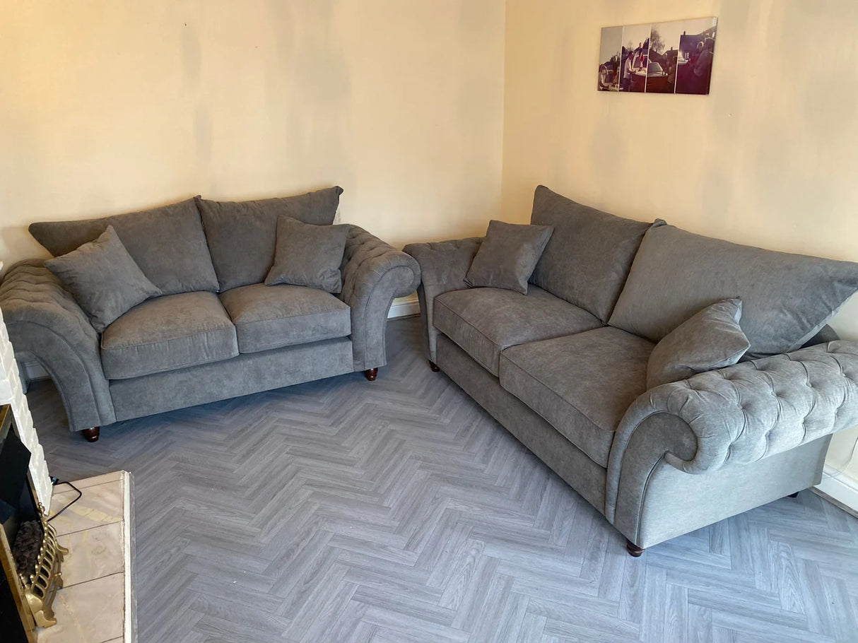 Cheshire 3 and 2 Seat Sofa Bundle Deal (Available in Linen Stone or Linen Slate)