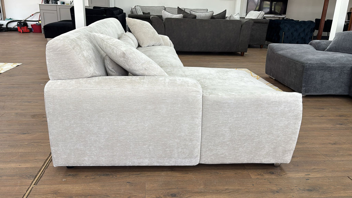 Madrid Corner Sofa (Available in Chenille Charcoal or Ivory)|