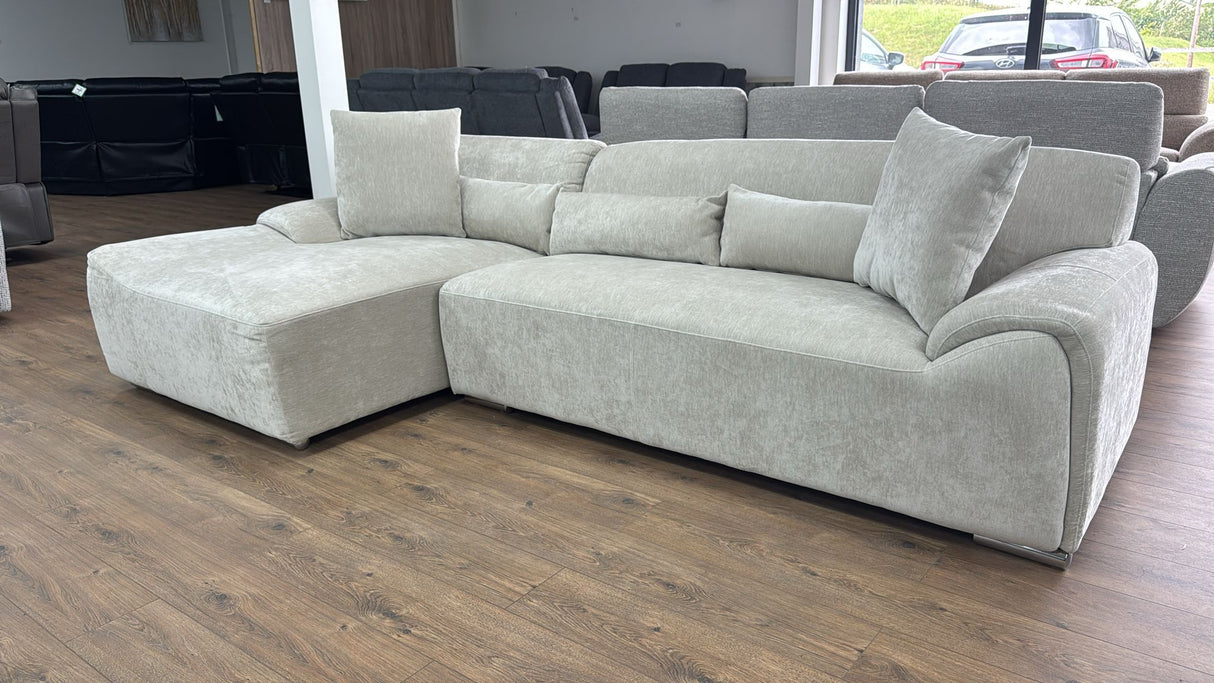 Madrid Corner Sofa (Available in Chenille Charcoal or Ivory)|