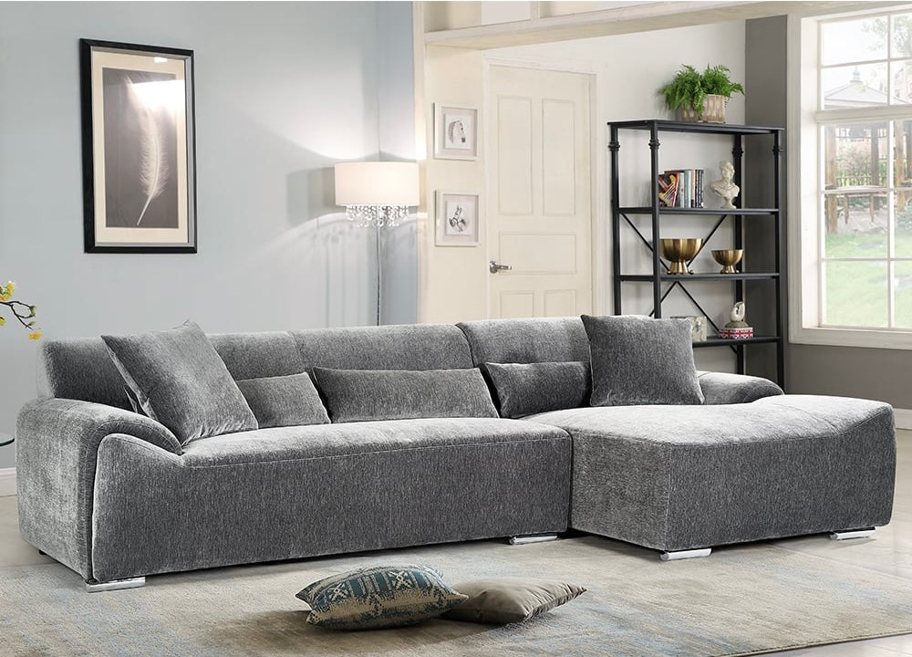 Madrid Corner Sofa (Available in Chenille Charcoal or Ivory)|