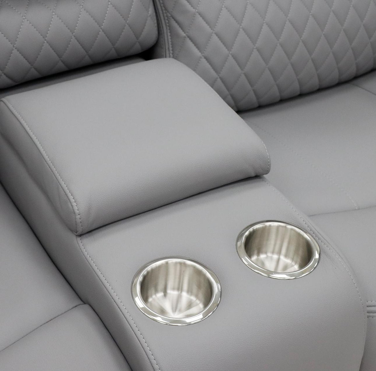 Pentagon 2 Seat Electric Recliner Sofa (Available in Leather Grey or Black)