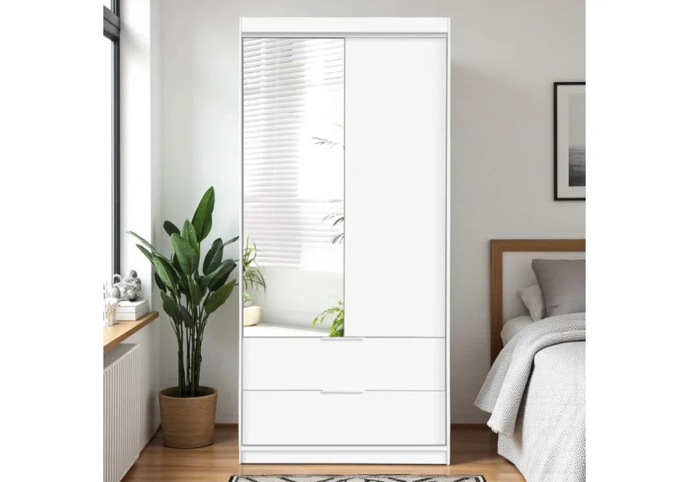 103cm Missouri Door Wardrobe with Drawers (Available in Artisan Oak or White)