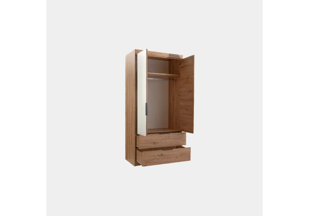 103cm Missouri Door Wardrobe with Drawers (Available in Artisan Oak or White)
