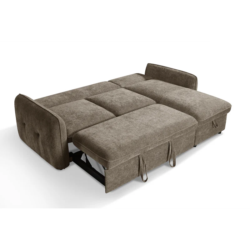 Samara Corner Sofa Bed with Storage (Available in Chenille Grey, Brown, Beige or Green)