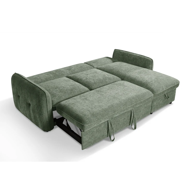 Samara Corner Sofa Bed with Storage (Available in Chenille Grey, Brown, Beige or Green)