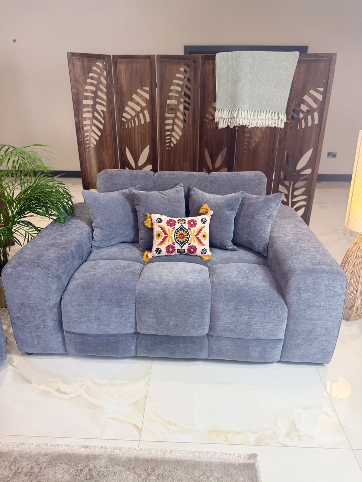 Dubai 2 Seat Sofa (Available in Aston Linen Charcoal, Natural, Latte or Grey)