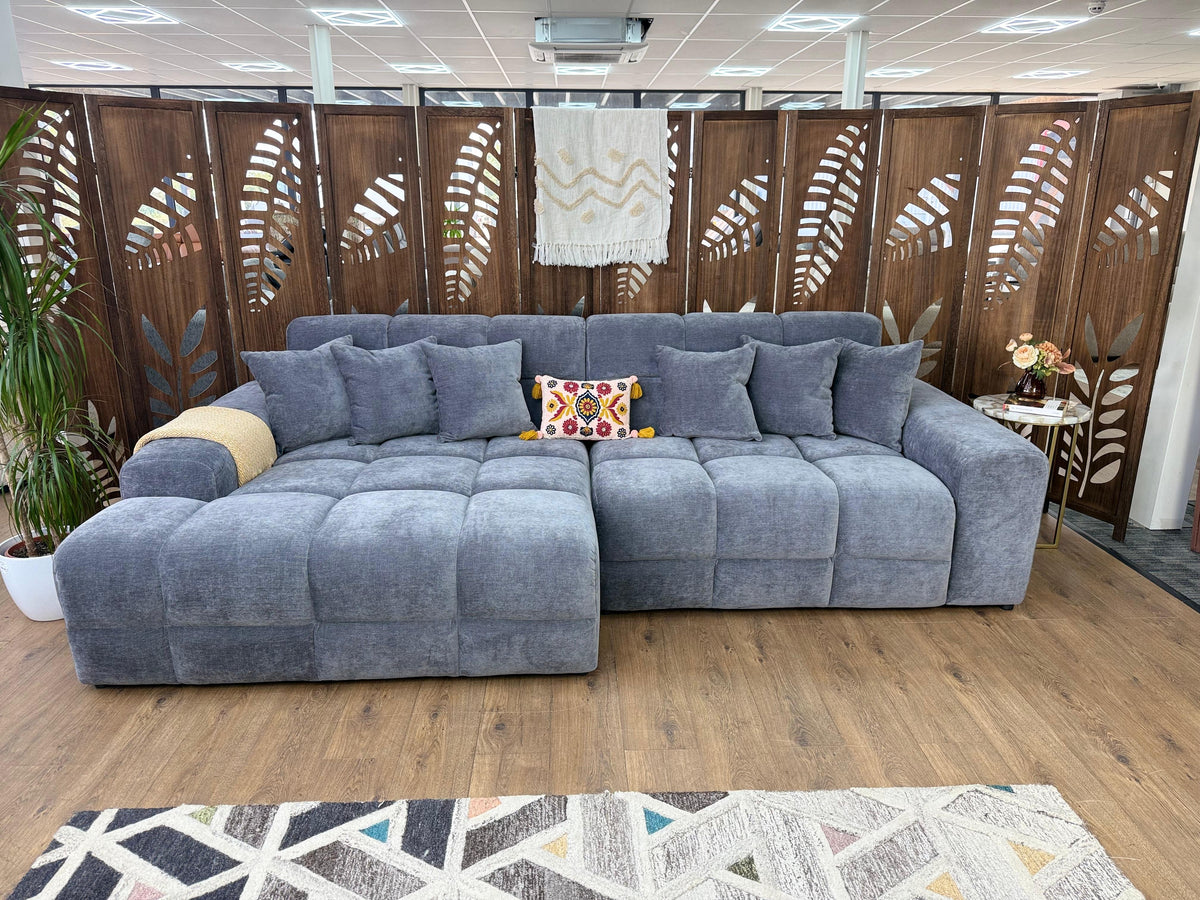 Dubai Chaise Corner (Available in Aston Linen Charcoal, Natural, Latte or Grey)