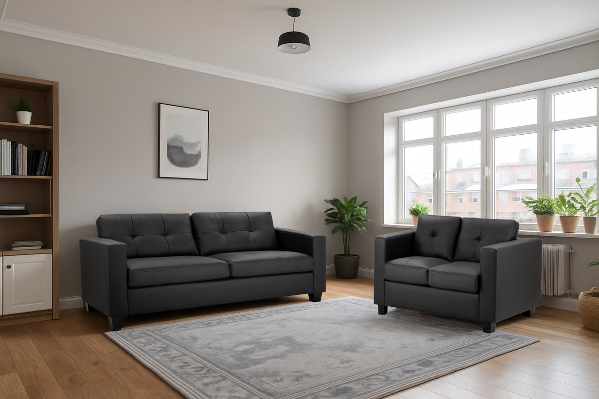 Alba Sofa (Available in PU Leather Black, PU Leather Brown, PU Leather Grey or Linen Grey)