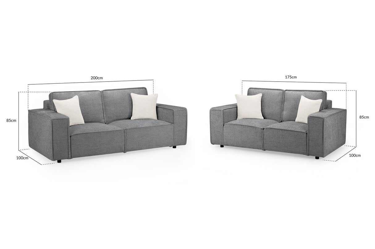 Victoria 3 and 2 Seat Sofa Bundle Deal (Available in Enzo Beige or Grey)