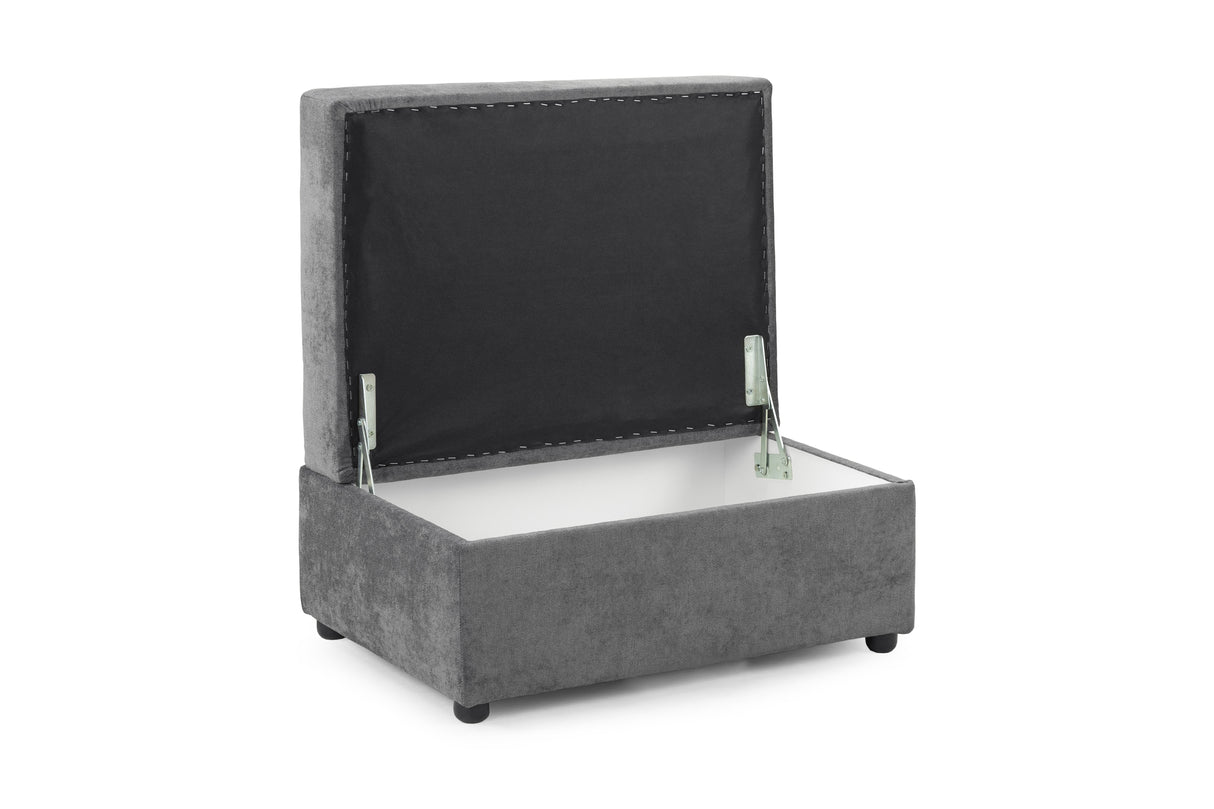 Lucas Footstool in Grey Chenille