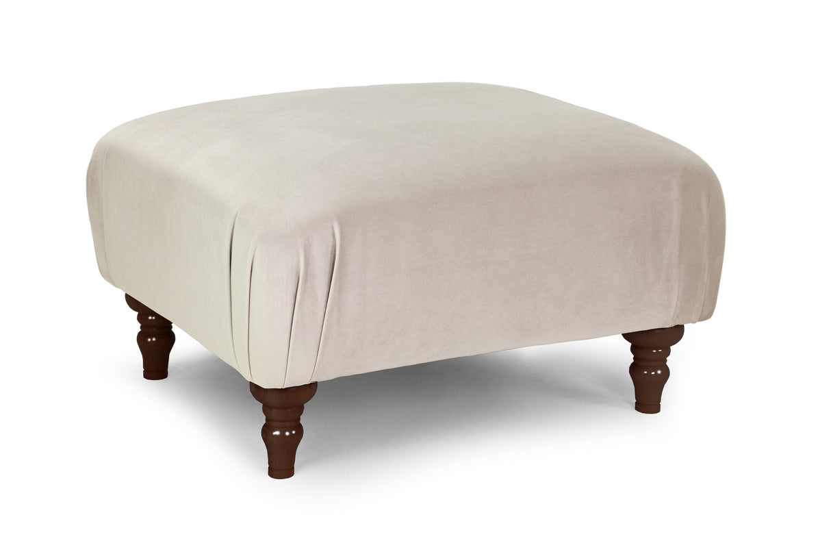 Rupert Footstool Plush Velvet Beige