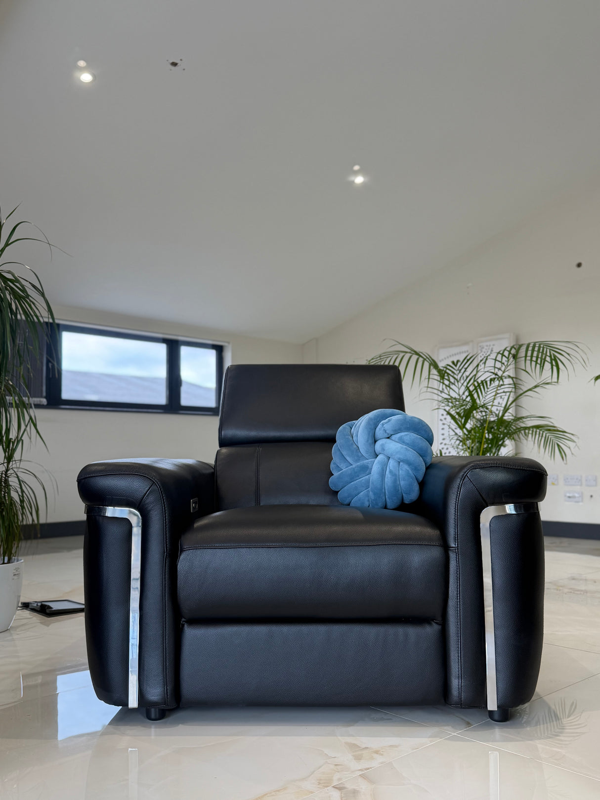 Autumnville Genuine Leather Electric Reclining Armchair Sofa (Available in Tanned Brown or Black)