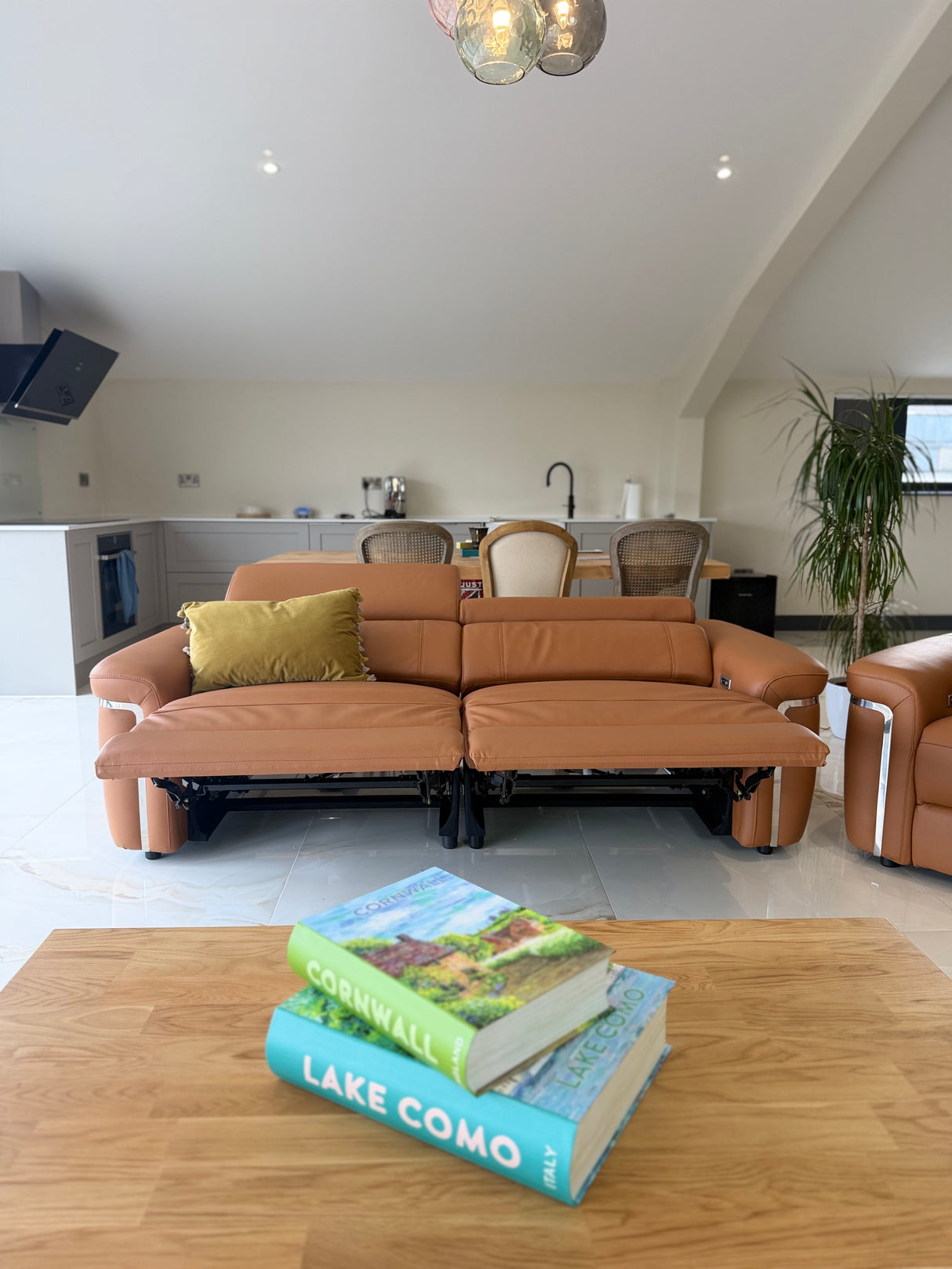 Autumnville Genuine Leather Electric Reclining 3 Seat Sofa (Available in Tanned Brown or Black)