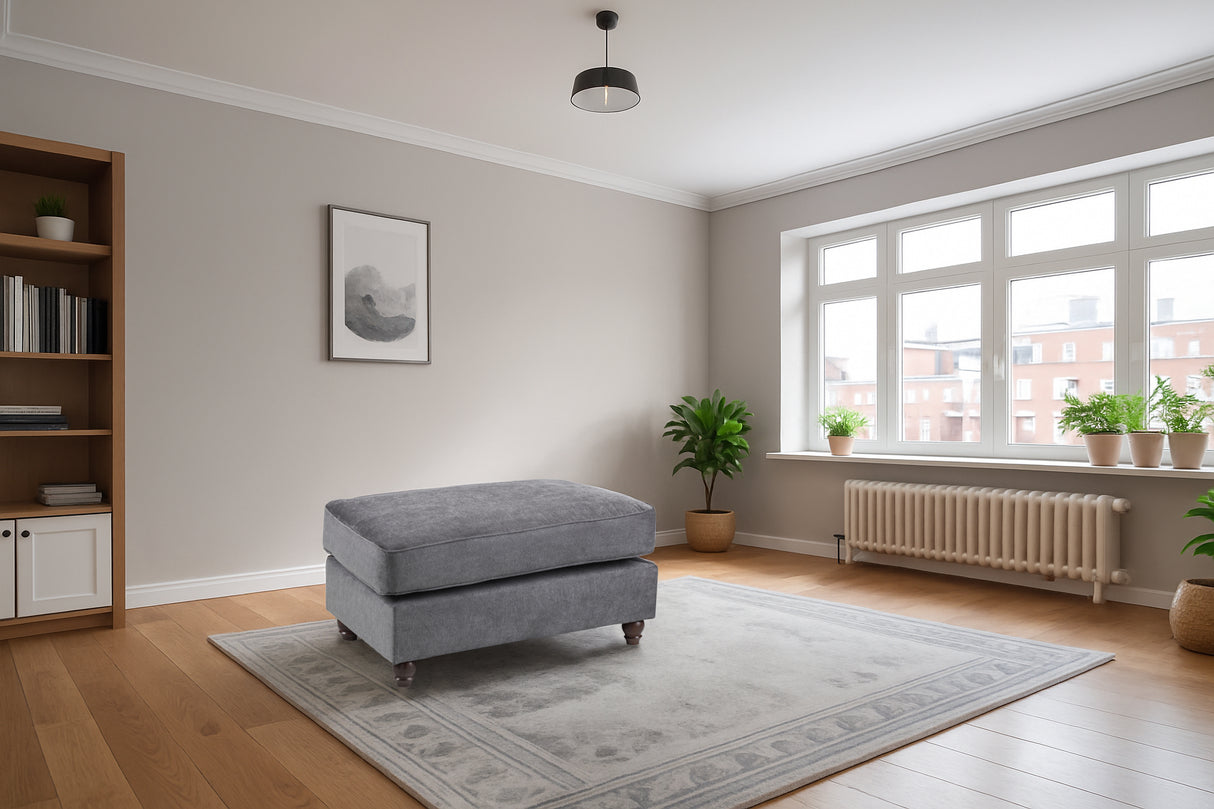 Cheshire Footstool (Available in Linen Stone or Linen Slate)