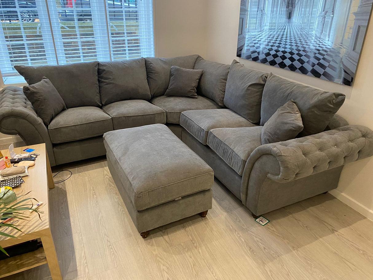 Cheshire Large Corner Sofa (Available in Linen Stone or Linen Slate)