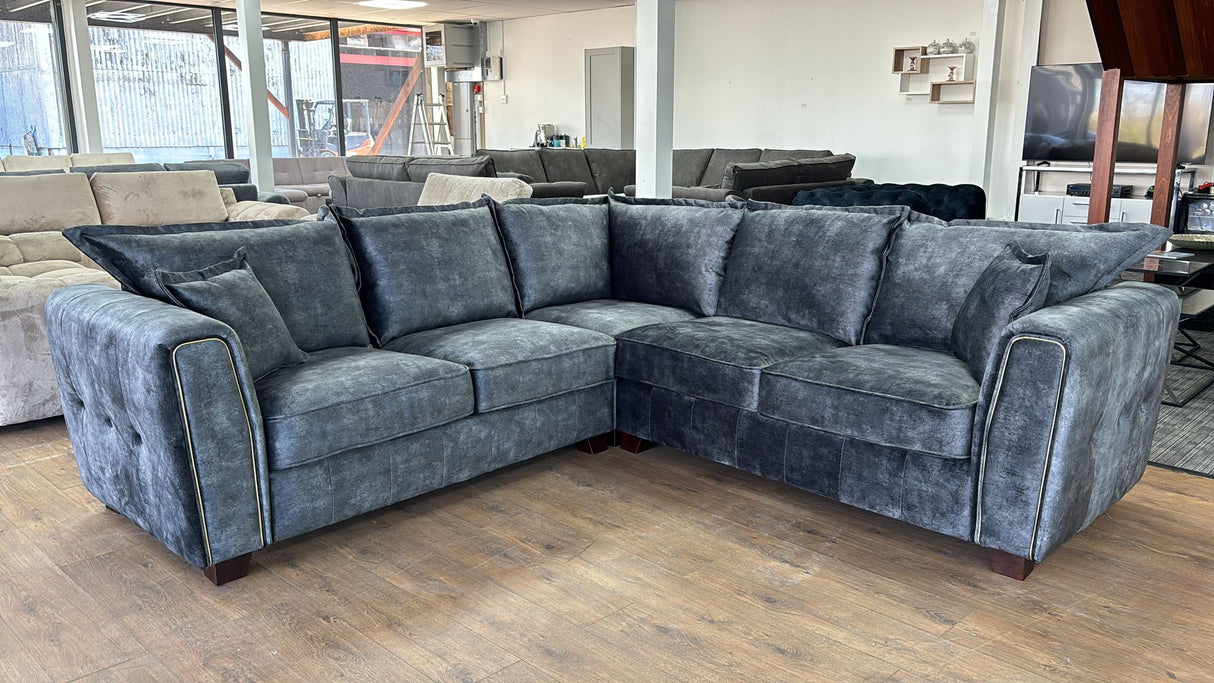 Venus Corner Sofa (Available in Ashley Velvet Silver, Charcoal or Brown)