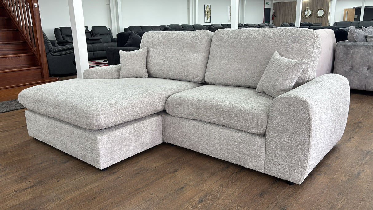 Benji Corner Sofa/Sofa Bed (Available in Boucle Cream or Boucle Grey)