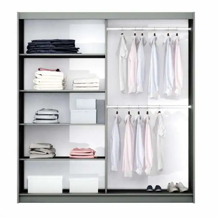 200cm Oregon Sliding Door Wardrobe (Available in Grey or White)