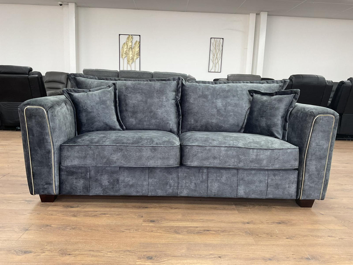 Venus 3 Seat Sofa (Available in Ashley Velvet Silver, Charcoal or Brown)