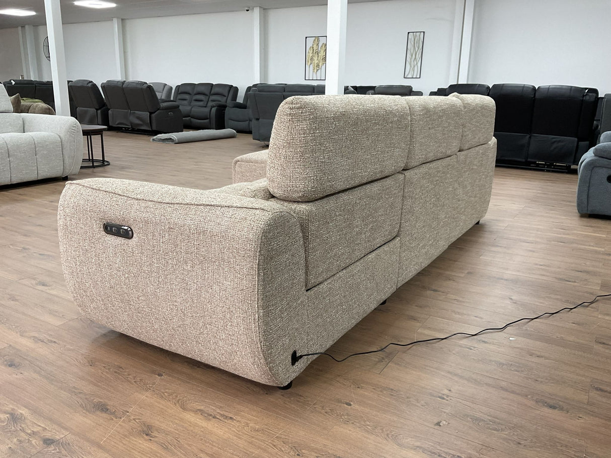 Tuscany Electric Recliner Corner Sofa (Available in Tweed Silver, Mocha or Charcoal)