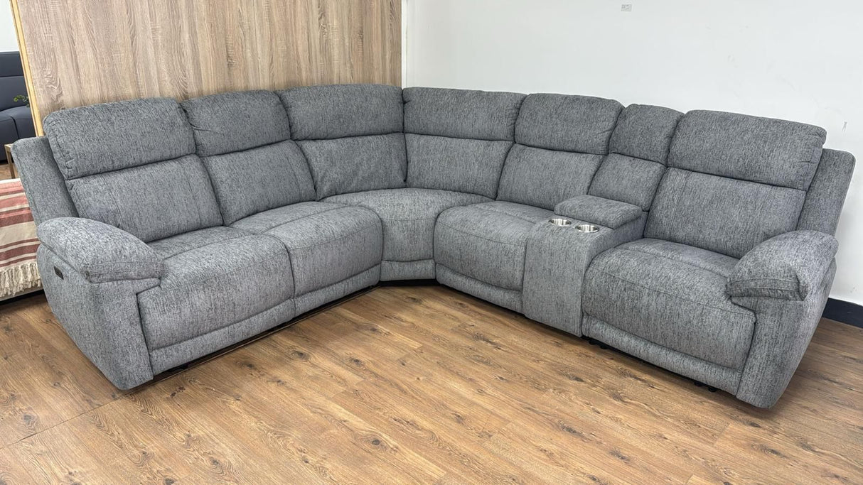 Gemma Electric Recliner Corner Sofa (Available in Beige or Grey)