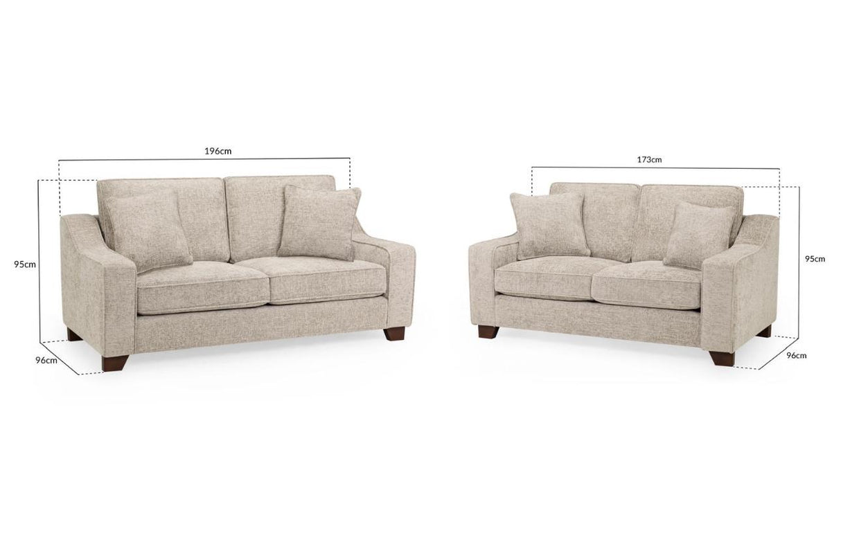 Meadow 3 and 2 Seat Sofa Bundle Deal (available in Beige or Grey Chenille)