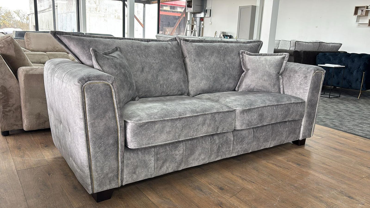 Venus 2 Seat Sofa (Available in Ashley Velvet Silver, Charcoal or Brown)