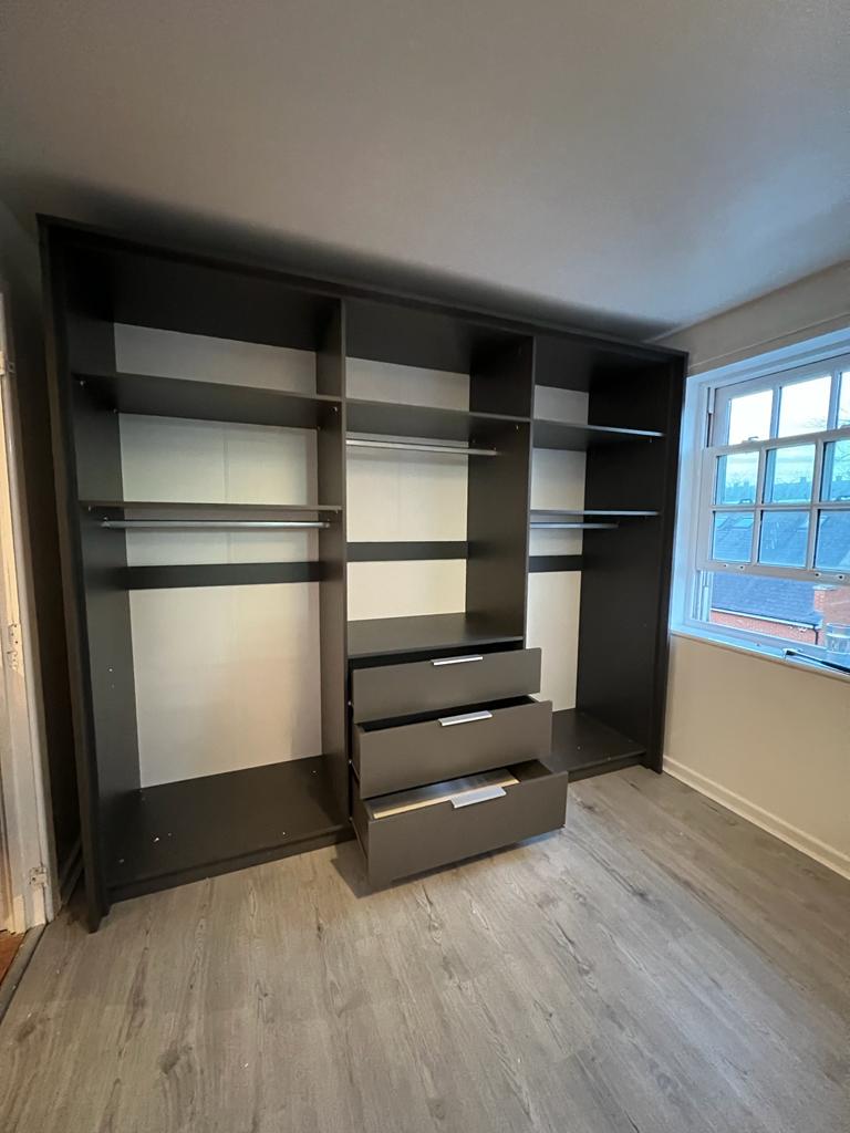 255cm New Jersey Hinged Door Wardrobe (Available in White or Grey)