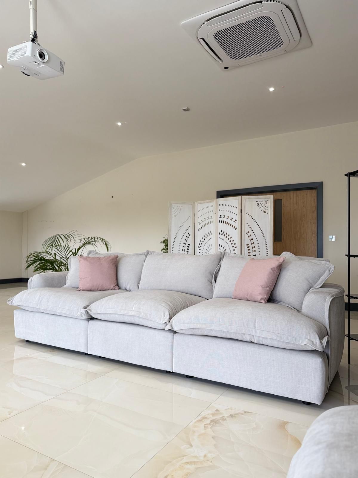 Daniela Modular 3 Seat Sofa and Footstool (Available in Stone or Grey)