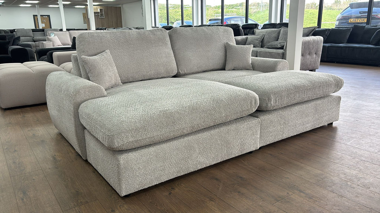 Benji Corner Sofa/Sofa Bed (Available in Boucle Cream or Boucle Grey)