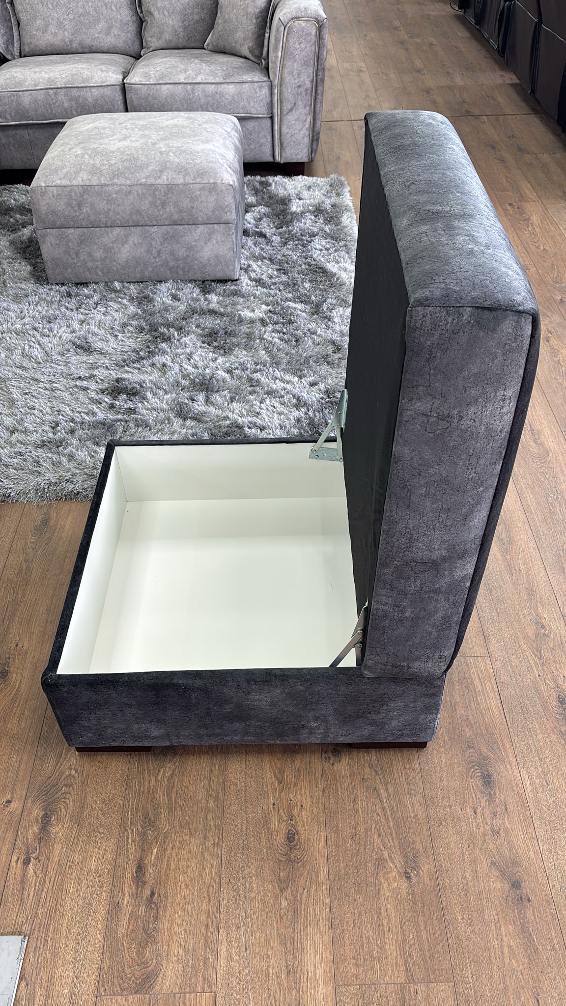 Venus Footstool (Available in Ashley Velvet Silver, Charcoal or Brown)